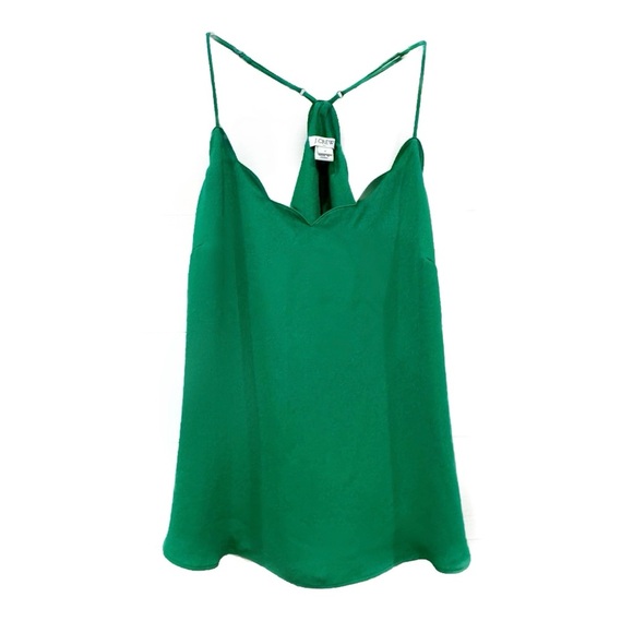 J. Crew green scalloped edge top ❤️ - Picture 2 of 6